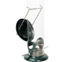 Distributeur à nourriture en métal avec silo en verre acrylique Ø 9,5 x 23 cm vert-thumb-2