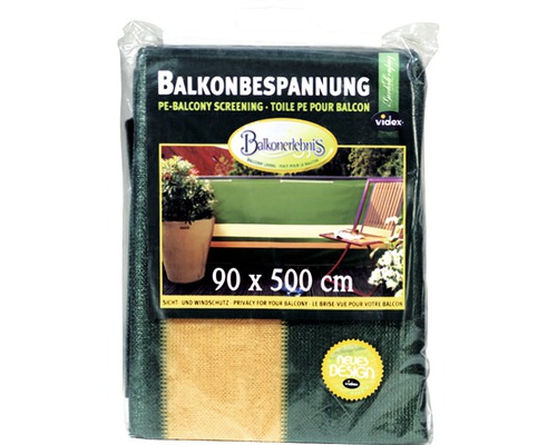 Balkonbespannung aus Polyethylen, 90 mal 500 Zentimeter, Sicht- und Windschutz