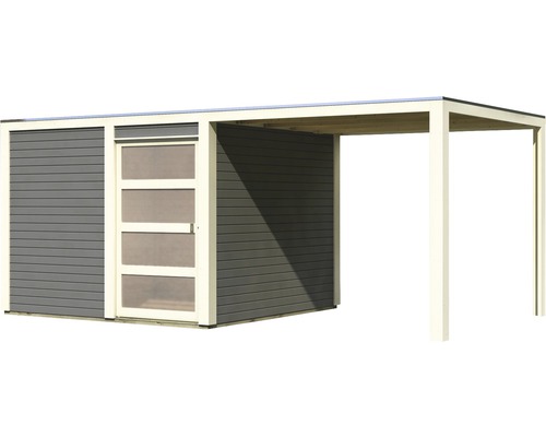 Gartenhaus mit integriertem Carport aus Holz