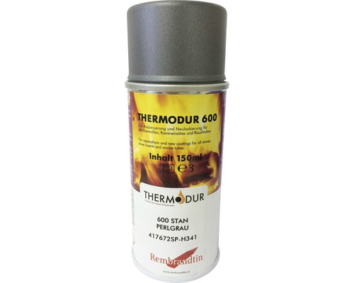 Ofenspray Haas & Sohn bis 600° C perl-grau 150 ml Thermodur 600 Spraydose zur Ausbesserung und Neulackierung von Kaminöfen, Kamineinsätzen und Rauchrohren