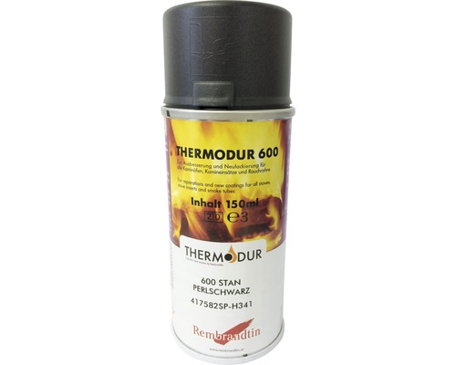 Spray pour poêle Haas & Sohn jusqu'à 600° C noir perlé 150 ml Thermodur 600 bombe de laque pour réparation et nouvelle laque