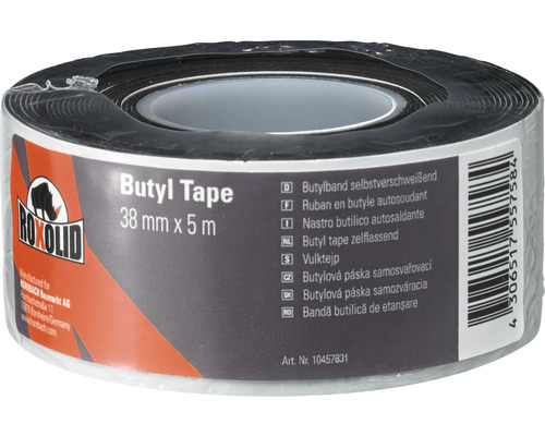 Bande d'étanchéité ROXOLID Butyl Tape bande d'étanchéité butyle autosoudante marron 38 mm x 5 m Bande d'étanchéité ROXOLID Butyl Tape bande d'étanchéité butyle autosoudante marron 38 mm x 5 m