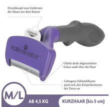 FURminator Fellpflege-Werkzeug für Hunde, Größe Medium bis Large