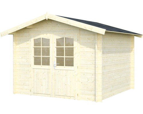 Abri de jardin avec porte double et fenêtres