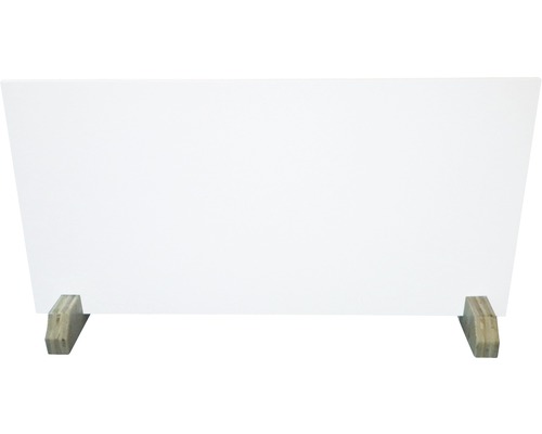 Rehausseur de table en verre acrylique transparent avec pieds en bois