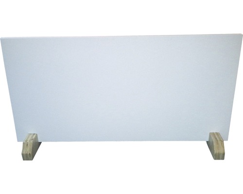 Panneau en verre acrylique blanc avec pied en bois