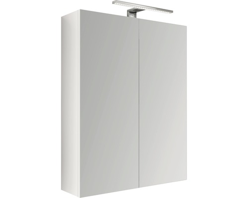 LED Spiegelschrank Brento 60x60 cm weiss IP 44 (fremdkörper- und spritzwassergeschützt)