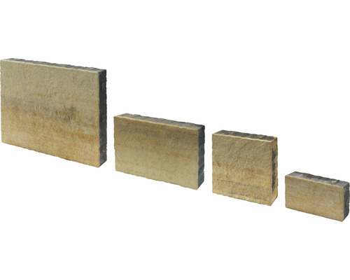 Parements de mur en grès de différentes tailles