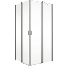 Accès d'angle avec porte pivotante Schulte Lugano 80/80 cm verre transparent couleur du profilé aluminium-thumb-1