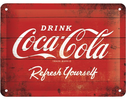 Plaque en tôle Coca-Cola Logo 20x15 cm