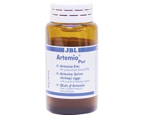 Aliment pour jeunes poissons JBL Artemio Pur dans une bouteille marron