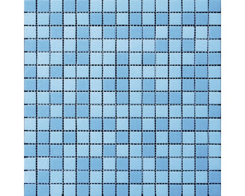 Mosaïque en verre, mélange bleu clair et bleu 30,5 x 32,5 cm