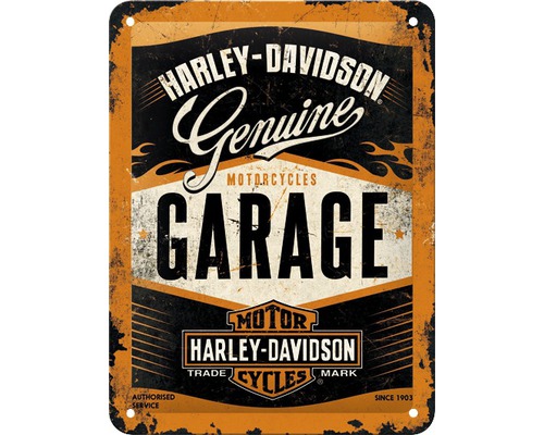 Plaque en tôle Harley-Davidson Garage 15x20 cm-0