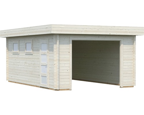 Garage en bois avec porte et fenêtres