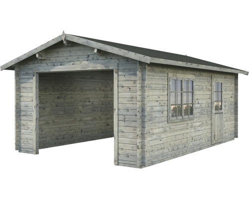 Garage en bois avec fenêtre et porte
