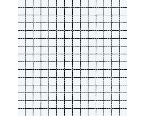 Glasmosaik Uni weiß 30,5x32,5cm Inhalt 10 Stück Quadratisches Raster mit gestrichelten Linien