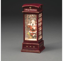 Boule à neige décorative en forme de cabine téléphonique avec motif Père Noël