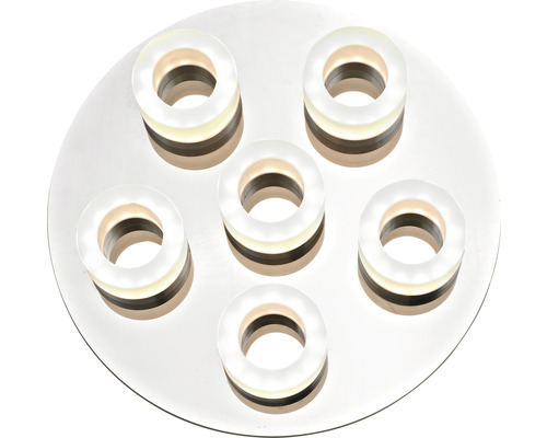 Deckenleuchte mit sechs Leuchtringen