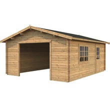 Garage simple Palmako Roger 27,7 m² sans portail 540 x 540 cm apprêt par immersion marron