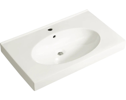 Vasque pour meuble Pelipal Boogie Mainz 80 x 48 cm blanc brillant 980998036 Plan de toilette en céramique sanitaire
