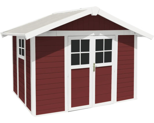 Petit abri de jardin avec porte double et fenêtre