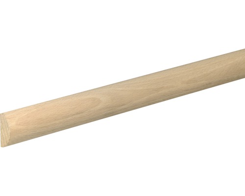 Demi-rond en bois de hêtre brut 15x30x950 mm