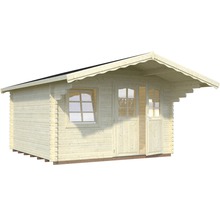 Gartenhaus Palmako Sally 12,3 m² inkl. Fußboden und Vordach 426 x 530 cm natur
