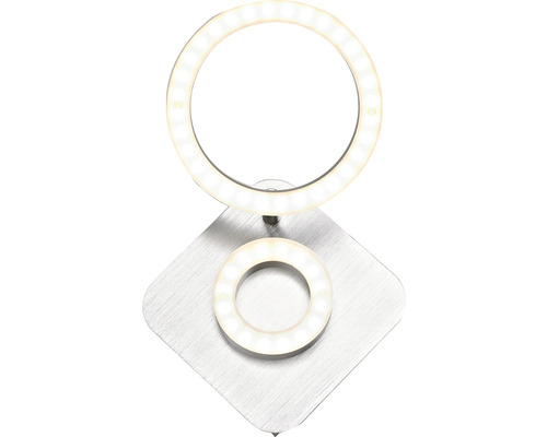 Lampe LED avec deux anneaux sur une base carrée