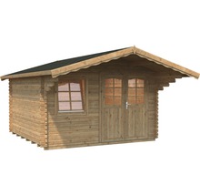 Abri de jardin Palmako Sally 12,3 m² y compris plancher et auvent 426 x 530 cm imprégné par immersion marron