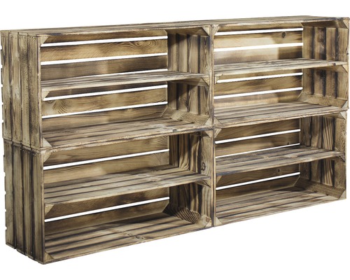 Étagère composée de quatre caisses en bois