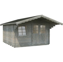 Abri de jardin Palmako Sally 12,3 m² y compris plancher et auvent 426 x 530 cm imprégné par immersion gris