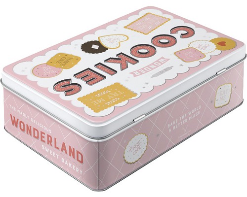 Boîte à biscuits avec motif de biscuits