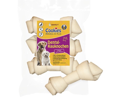 Friandises pour chiens Cookies Dental os à mâcher soin dentaire env. 15 cm 3 pièces friandises à mâcher
