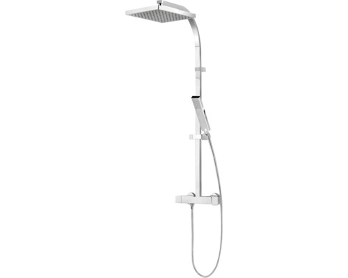 Colonne de douche avec thermostat Schulte Square chrome D9635 02 Colonne de douche avec thermostat Schulte Square chrome D9635 02