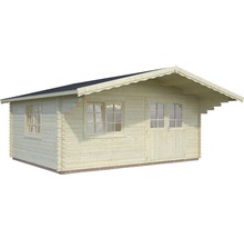 Abri de jardin Palmako Sally 19,1 m² y compris plancher et auvent 577 x 560 cm naturel