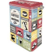 Boîte à café avec différents motifs de café