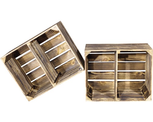 Deux caisses en bois pour le stockage ou la décoration