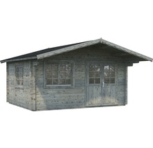 Gartenhaus Palmako Helena 15,1 m² inkl. Fußboden und Vordach 514 x 524 cm tauchgrundiert grau