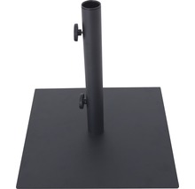 Pied de parasol 45,7 x 45,7cm acier noir convient aux parasols ayant un diamètre de pied de 38 mm avec 1x adaptateur-thumb-0