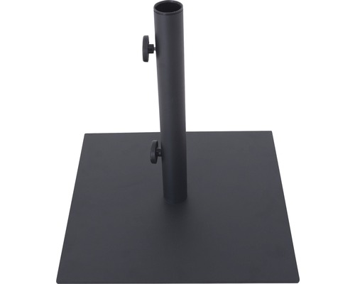 Pied de parasol 45,7 x 45,7cm acier noir convient aux parasols ayant un diamètre de pied de 38 mm avec 1x adaptateur