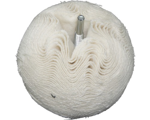 Poliermuschelscheibe aus Baumwolle mit Gewindezapfen