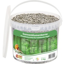 Eimer Sonnenblumenkerne als Einzelfuttermittel für freilebende Vögel, 2 kg