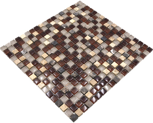 Carreau de mosaïque carré en verre et pierre naturelle