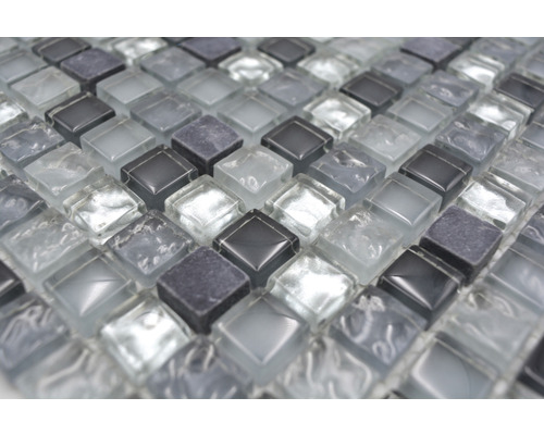 Mosaïque en verre et pierre naturelle