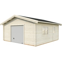 Holzgarage mit Sektionaltor, Fenster und Tür