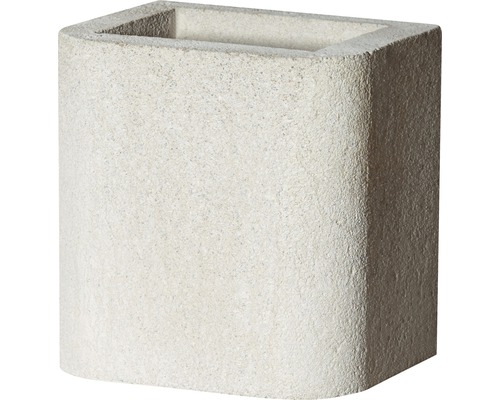 Rallonge de cheminée Buschbeck pour barbecue cheminée de jardin 26 x 32 x 34 cm béton blanc Pot de fleurs en béton pour le jardin