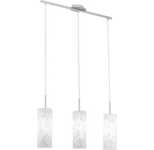 Hängelampe mit drei Leuchten und floralem Muster