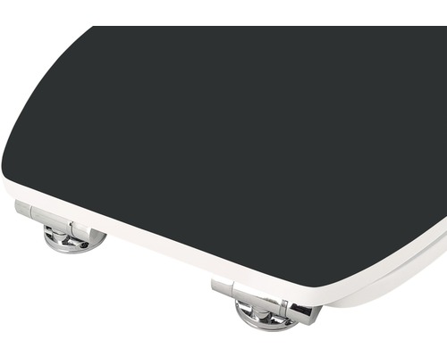 Toilettendeckel mit Absenkautomatik und verchromten Scharnieren