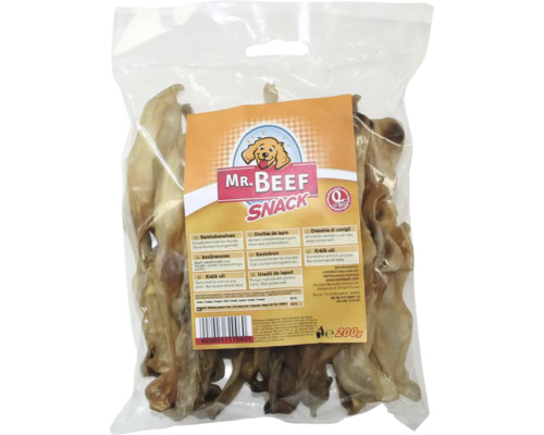 Friandises pour chiens MR. BEEF oreilles de lapin 200 g friandises à mâcher-0