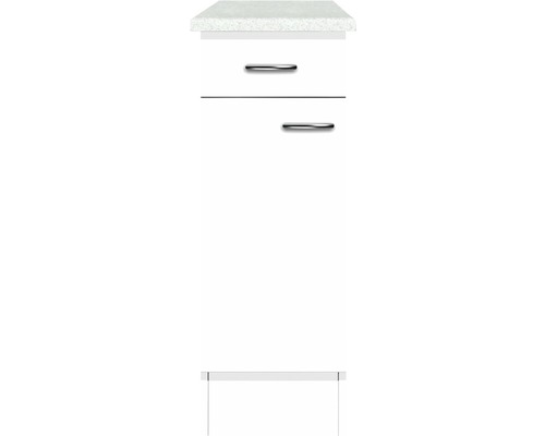 Meuble bas avec tiroir et porte pivotante Flex Well Wito 30 x 60 x 85 cm façade blanc mat corps blanc butée réversible